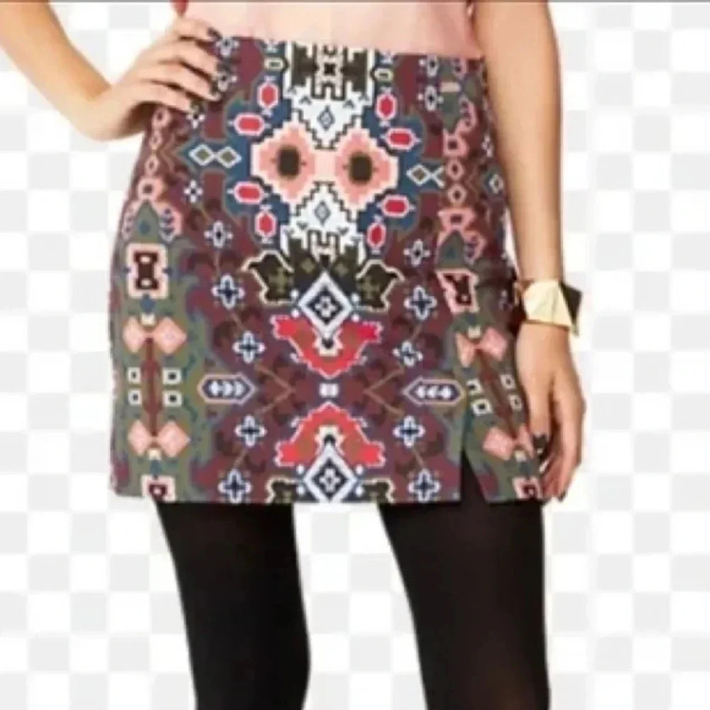 Kate Spade Saturday Tribal Bohemian Aztec Southwestern Print Pencil Skirt Size 2